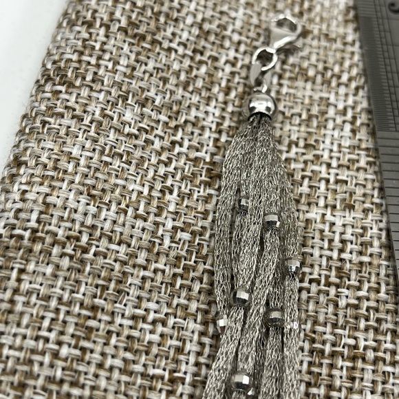 Vintage Ross Simons 925 Sterling Silver Mesh Bracelet With Beaded Accents - Picture 11 of 14